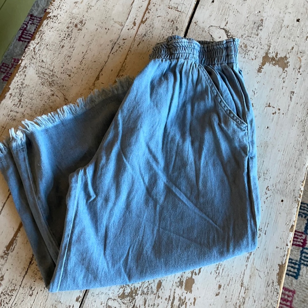 Hayden Los Angeles Denim Fringe Cutlottes NWT